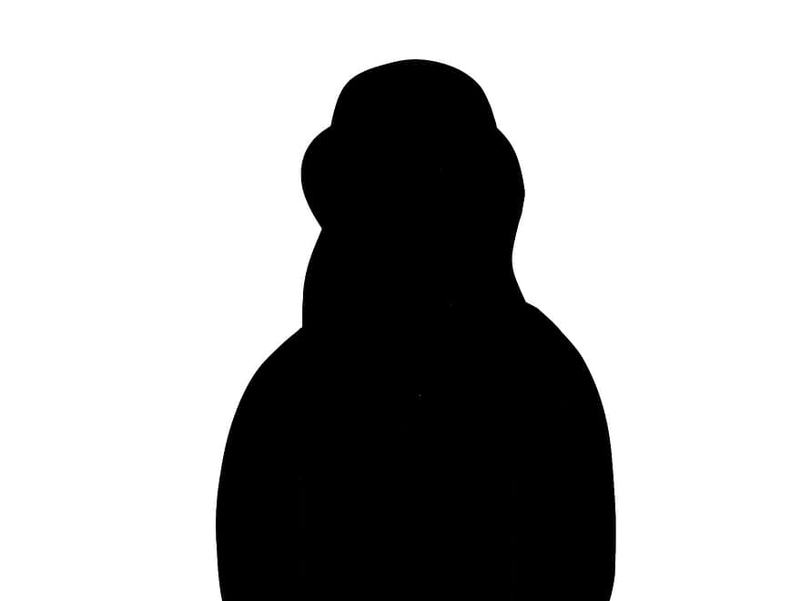 hoed, vrouw, silhouet, mannen, illustratie, vector, een persoon, zwart en wit, symbool, volwassen, geïsoleerd