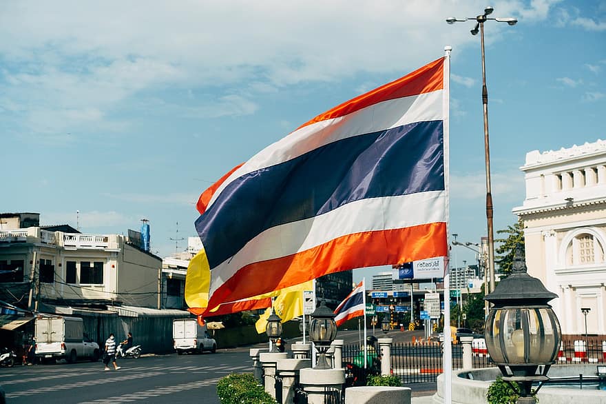 bandera, Tailandia, símbolo nacional, simbólico, patrimonio, tailandés, bandera tailandesa, historia, país, negocio, patriótico