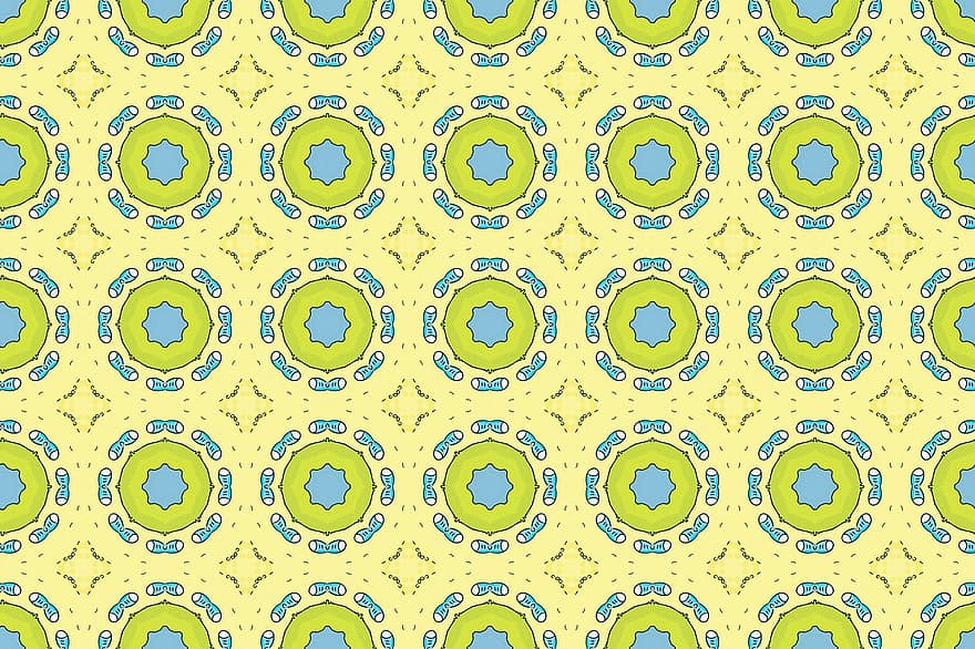 baggrund, Retro mønster, gul baggrund, floral baggrund, vintage mønster, tapet
