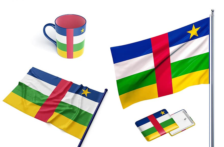 țară, steag, centrală africană, naţional, simbol, stindard