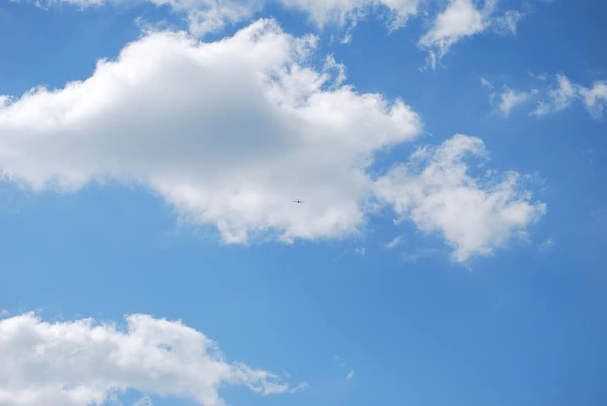 cielo, nuvole, spazio aereo, cumulo, all'aperto, blu, giorno, nube, tempo metereologico, estate, sfondi
