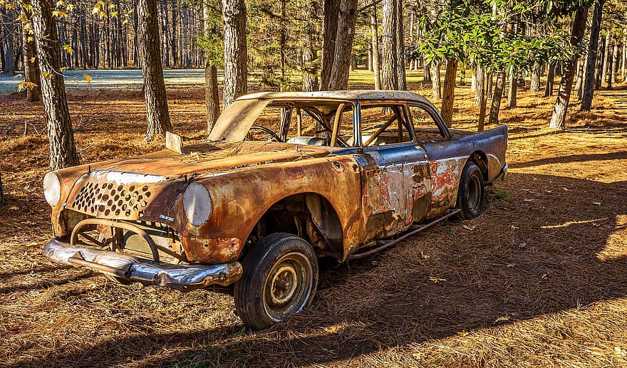 Old Race Car, Old Stock Car, Rusted Car, Abandoned Car, Old-fashioned, Transportation, Culture, Abandoned Speedway, Junker, Historic