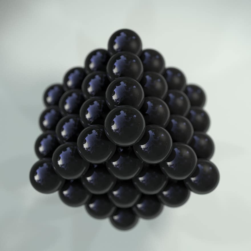 representación, cubo, Cubos de bolas, bola, negro