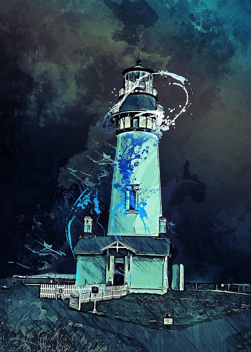 Lighthouse, Building, Architecture, Maritime, Oregon, Usa, Shoreline, Coast, Landscape, Ocean, Scenery