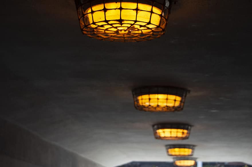 lampă, ușoară, Subteran, lampă electrică, tavan, echipamente de iluminat, în interior, iluminat, felinar, arhitectură, noapte