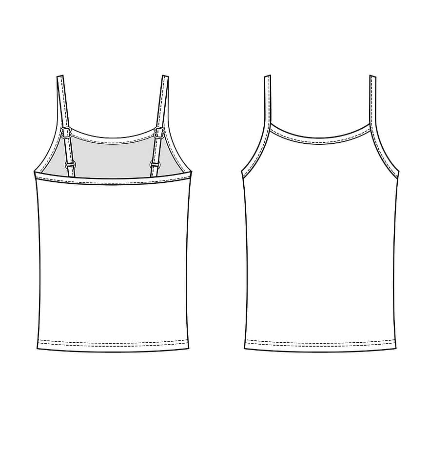 Shirt, Tank Top, Clothing, Fashion, Drawing, illustration, vector, textile, isolated, icon, design
