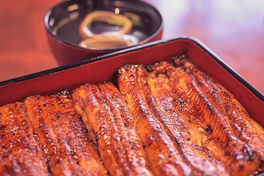 anguila, Unagi Eel, Kabayaki, cuina japonesa, Japó, menjar, carn, primer pla, gourmet, a la graella, carn de porc