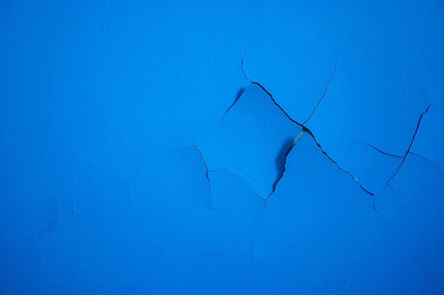 mur bleu, plâtre, mur, mur fissuré, maison, bleu, arrière-plans, abstrait, fermer, modèle, toile de fond