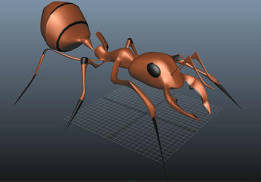 semut, serangga, 3d, model, bug, hewan, margasatwa, kartun
