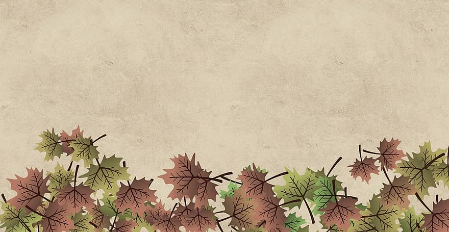 Tapete, Hintergrund, Herbst, fallen, Blätter, Laub, altes Papier, Textur, saisonal, Grußkarte, braunes Papier