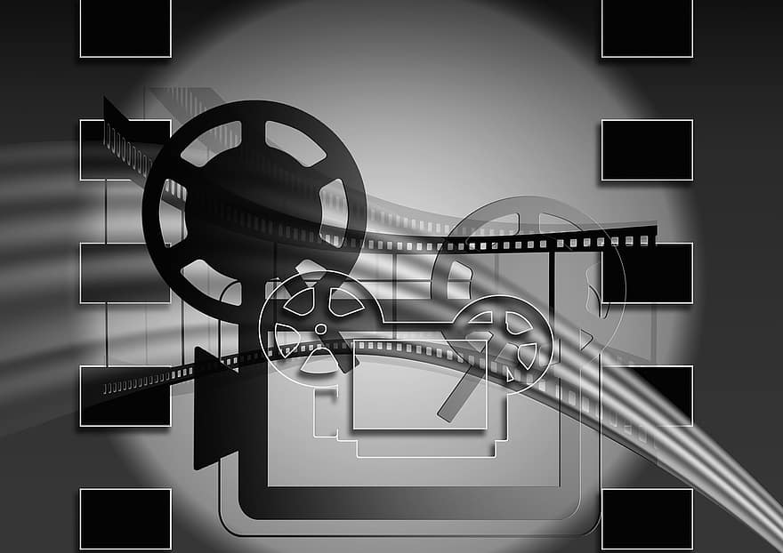 film, projektor, film projektor, biograf, demonstration, filmstrimmel, sort, video, analog, indspilning, billede