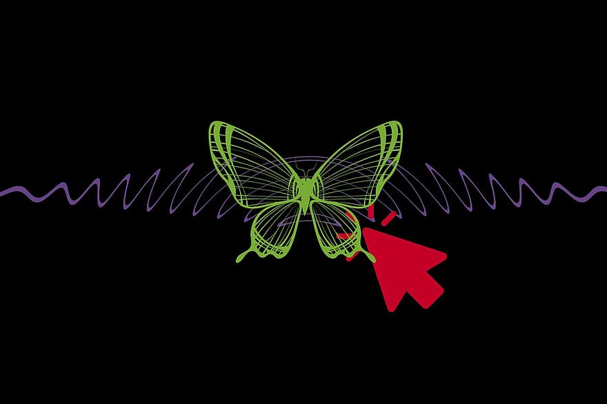 나비 효과, 웨이브, 날개 짓, 나비, 영향, 원, 디자인, 심벌 마크, 시작하다, 비선형, 역학