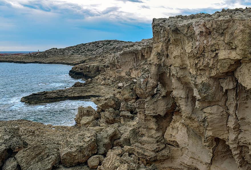 acantilado, costa, mar, rock, Costa rocosa, naturaleza, línea costera, cabo greco, cavo greko