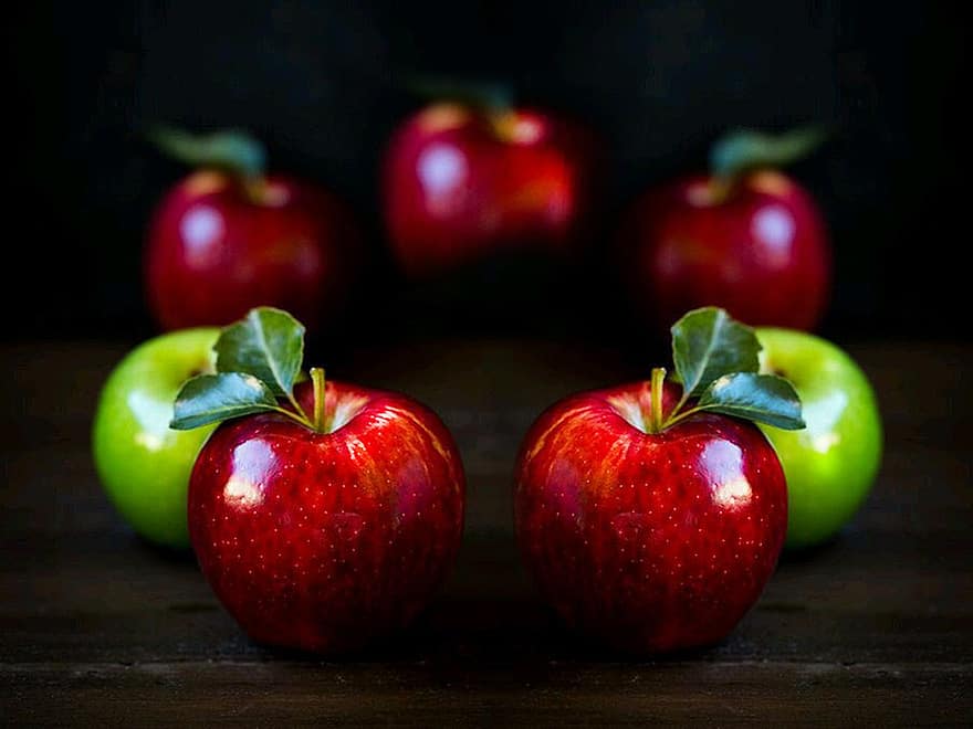 Äpfel, Früchte, Lebensmittel, Vitamine, organisch, gesund, frisch, Ernte, produzieren, köstlich
