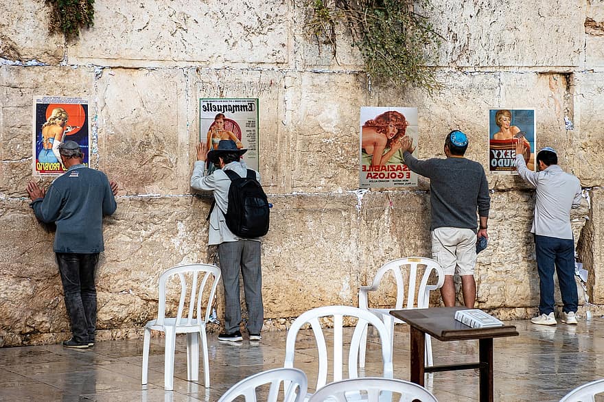 χιούμορ, θρήνος τοίχου, δυτικό τοίχο, Ιερουσαλήμ, άνδρες, ενήλικος, τραπέζι, ομάδα ατόμων, γυναίκες, πολιτισμών, σύνταξης
