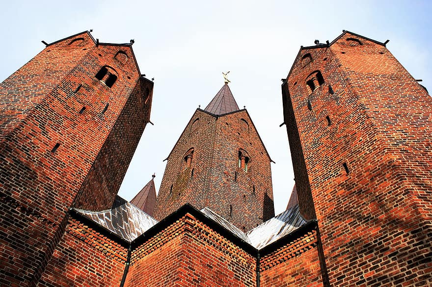 gereja, bangunan batu, Arsitektur, bangunan, fasad, langit, tengara, bersejarah, historis, gereja wanita kami, kalundborg