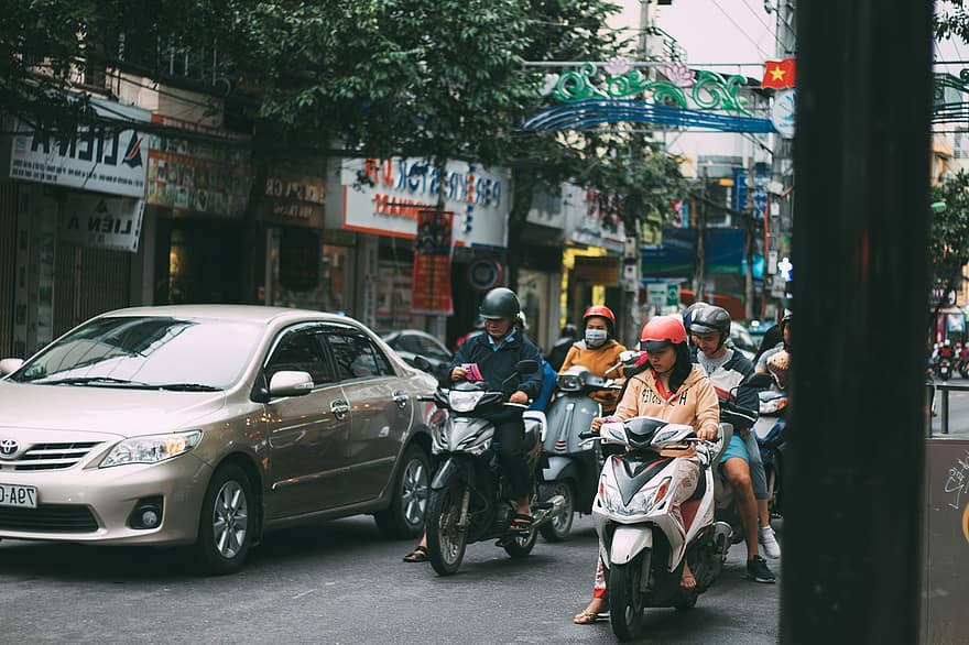 jalan, kehidupan kota, Vietnam, nha trang