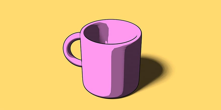 rožinė puodelis, rausvos spalvos puodelis, Rožinis kavos puodelis