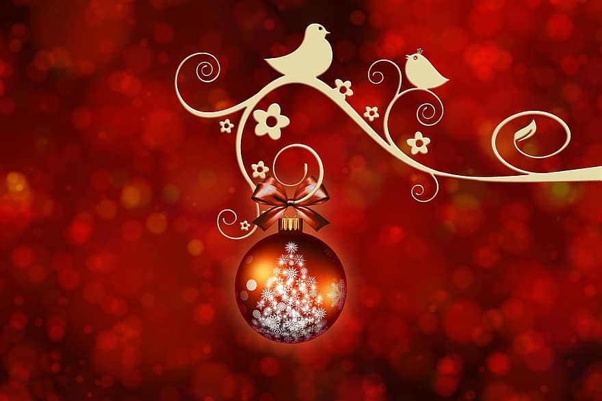 Коледа, Коледно украшение, звезда, птици, весел, чуруликане, цвъртеж, кикотене, боке, завъртулка, въртене