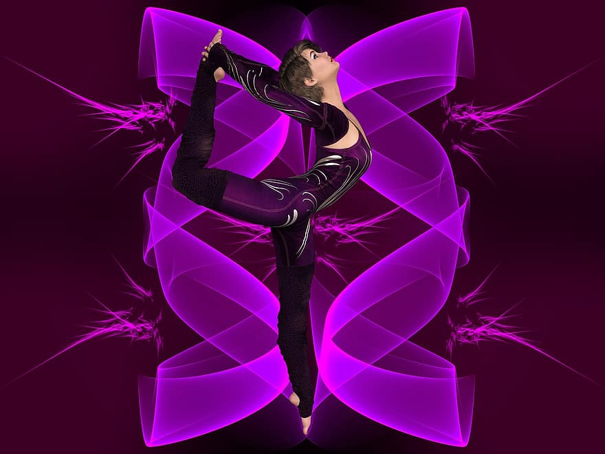Danseur, femme, fantaisie, flexible, la flexibilité, fille, dansant, Danse, pose, portrait, Contexte