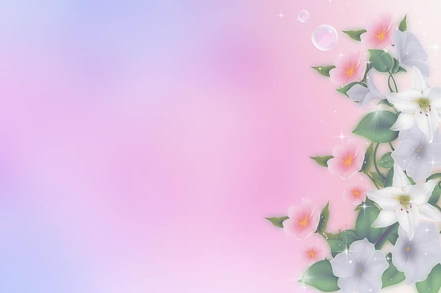 flor, las flores, bokeh, decorativo, invitación, burbujas de jabón, floral, saludo, tarjeta de felicitación, fondo, imagen de fondo