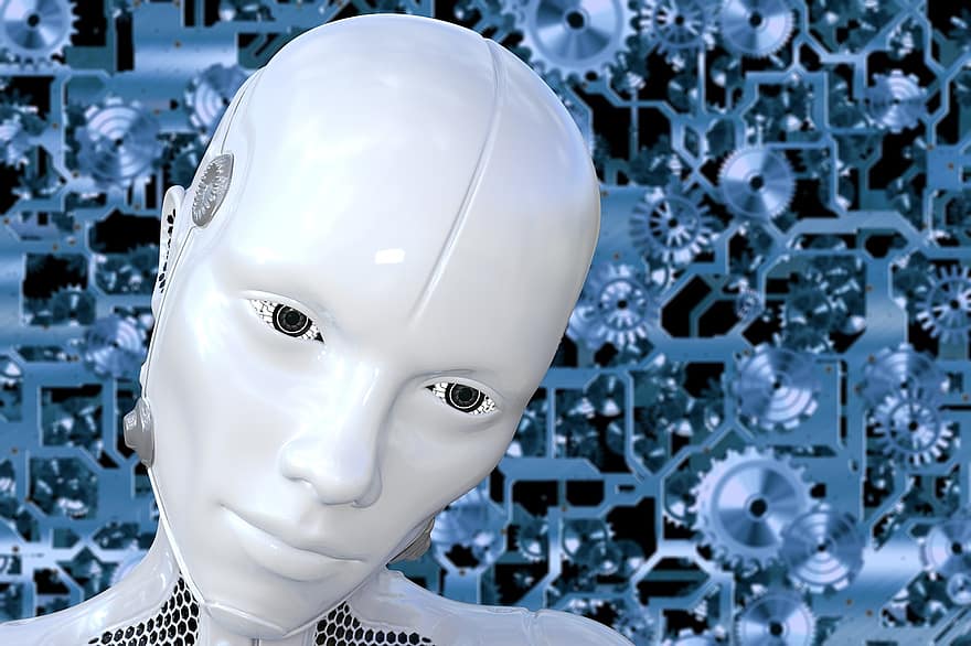 kunstig intelligens, robot, android, fremtid, teknologi, futuristisk, maskine, Blå teknologi, Blå robot