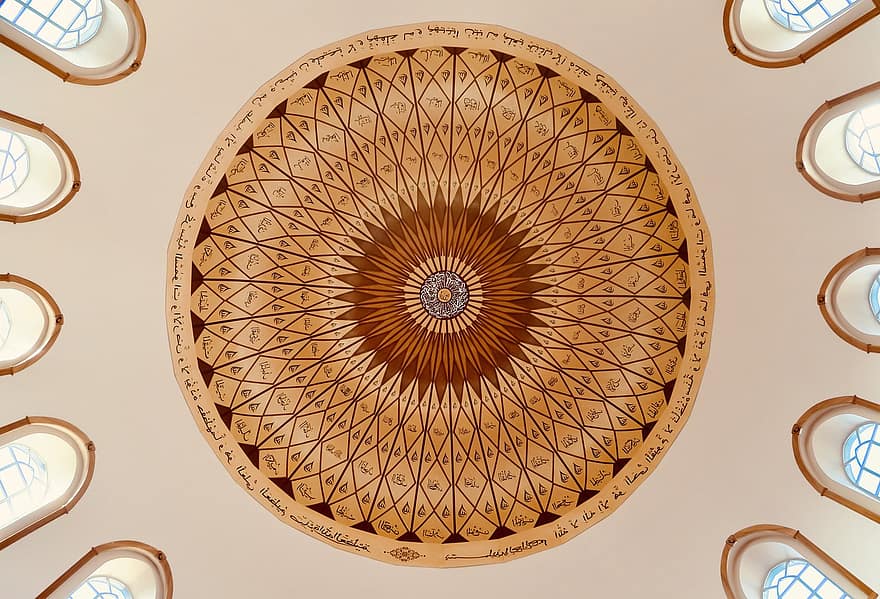 arkitektoniske, dome, ornament, kunst, religion, islam, Ankara, mønster, dekoration, design, cirkel