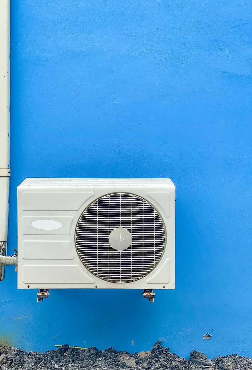 aire acondicionado, enfriamiento, dispositivo, ducto de aire, ventilador, clima, hélice, enfriador, ventilador eléctrico, electricidad, azul
