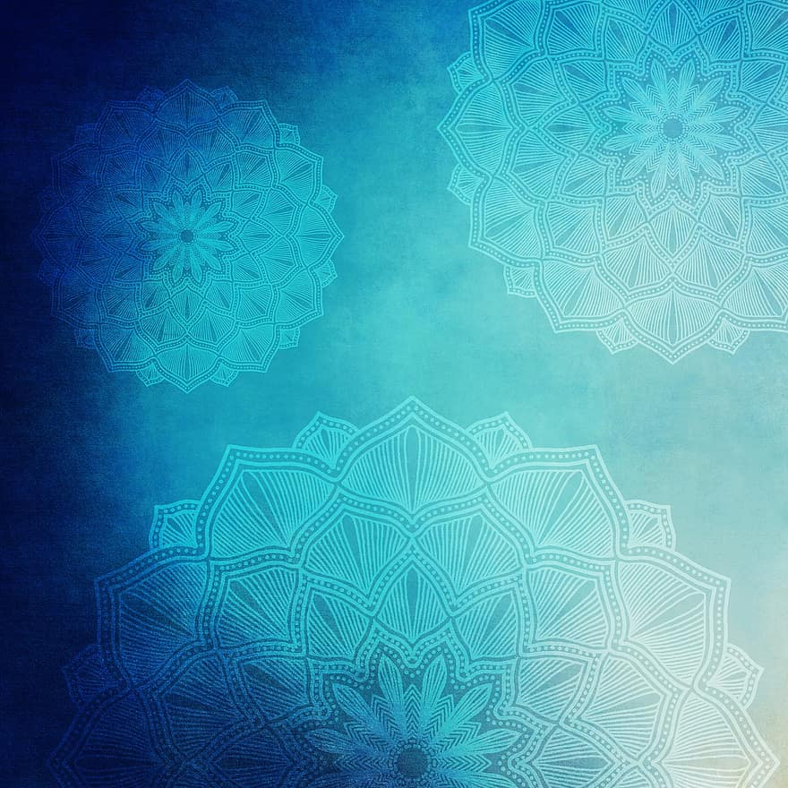 Hintergrund, grunge, Jahrgang, Papier-, alt, Blau, Mandala