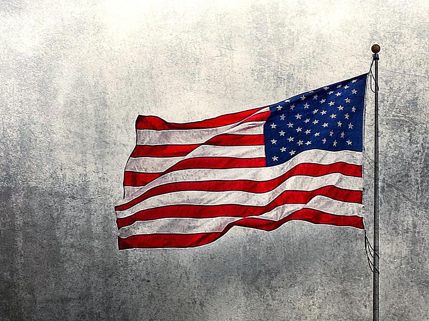 bandera americana, bandera dels EUA, bandera, textura, aspre, dures, gruixut, americà, símbol, EUA, nacional