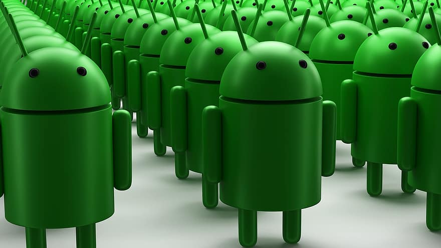 Android Army, operativ system, robot, armén, mobil, telefon, kärna, Google, digital, internet, android q