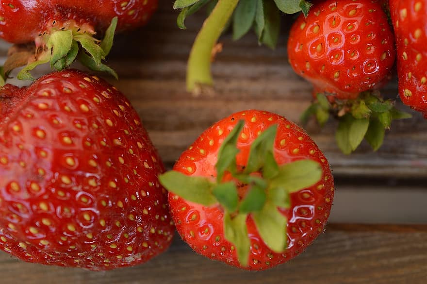 jordgubbar, ljuv, röd, vitaminer, utsökt, äta, hälsosam