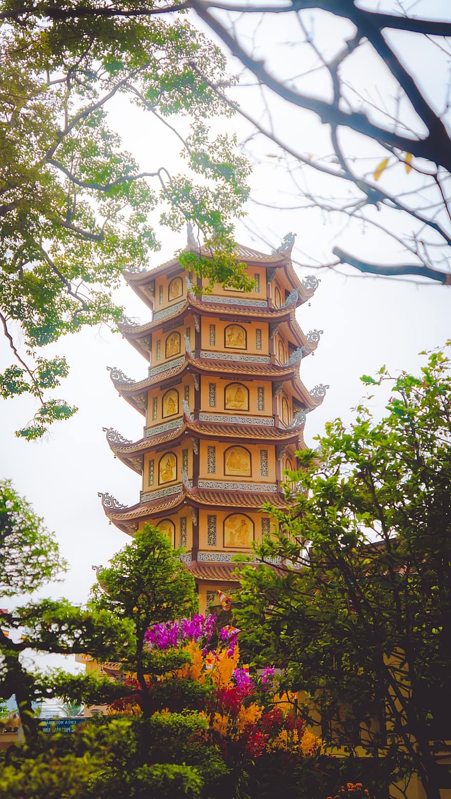 eski, Buda, Vietnam, Hoi Khanh Pagodası, kule, mimari, geleneksel, ünlü mekan, kültürler, Tarihçe, din