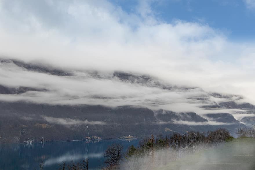 озеро, туман, природа, мгла, на открытом воздухе, путешествовать
