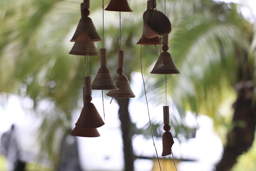 Wind Chimes, Garden Ornament, Wind Bell, bell, decoration, hanging, cultures, close-up, handbell, religion, christianity