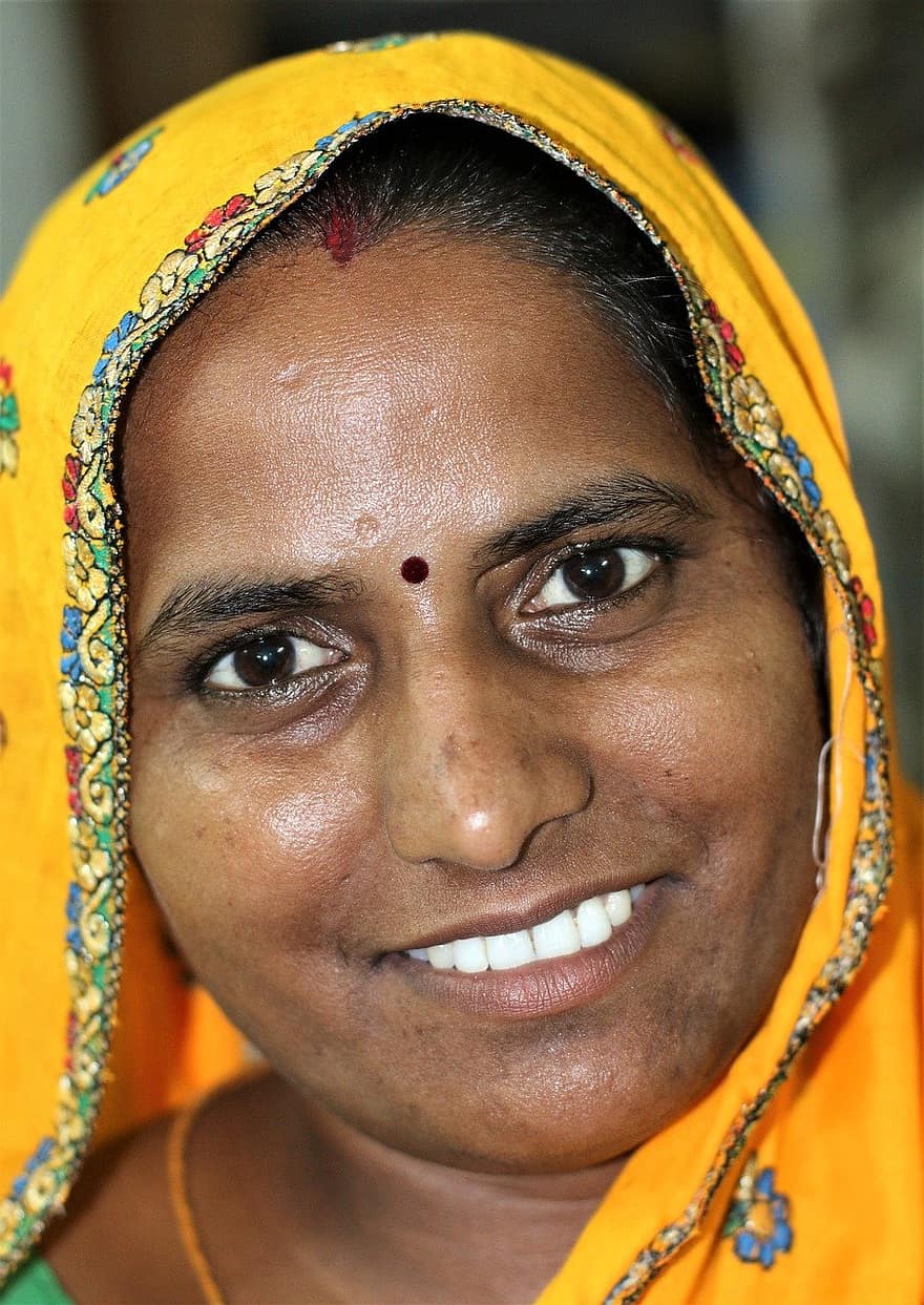 жінка, індійський, портрет