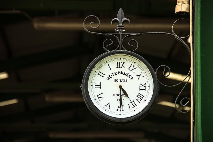 rellotge, veure, temps, hores, minuts, segons, estació de tren, temporitzador, calendari, vintage, Anglaterra