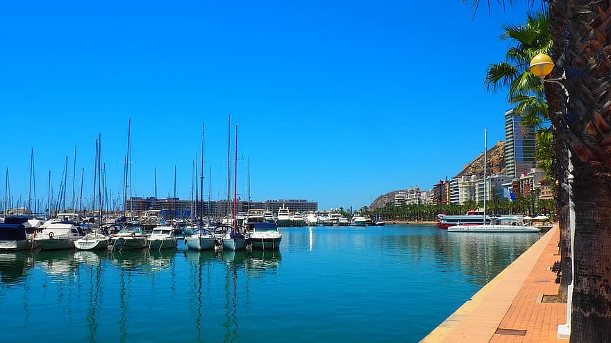 havn, båter, hav, by, kyst, Spania, Alicante, Javea, denia, altea, valencian samfunnet