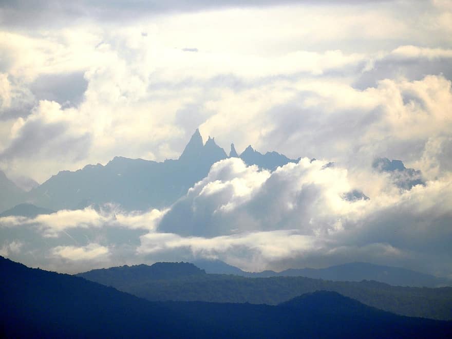 ภูเขา, เมฆ, ตอนเย็น, หมอก, ดาห์ล, ด้านบน