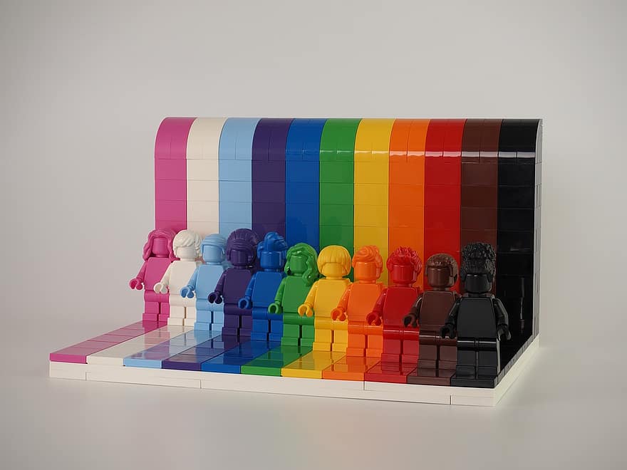 lego, LGBTQ, sateenkaari, lego-lohkot, Kaikki ovat mahtavia, HLBT, luvut, Jokainen on erityinen, toleranssi, monimuotoisuus