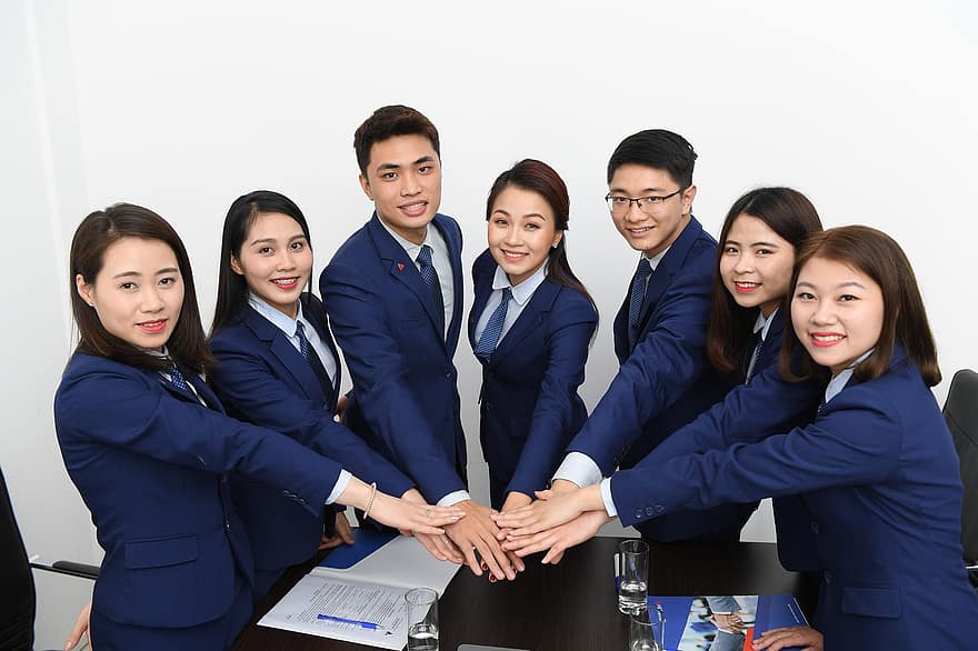 tim, bisnis, orang Asia, orang-orang, kelompok, mitra bisnis, profesional, kerja tim, kolega, kerja sama, kantor