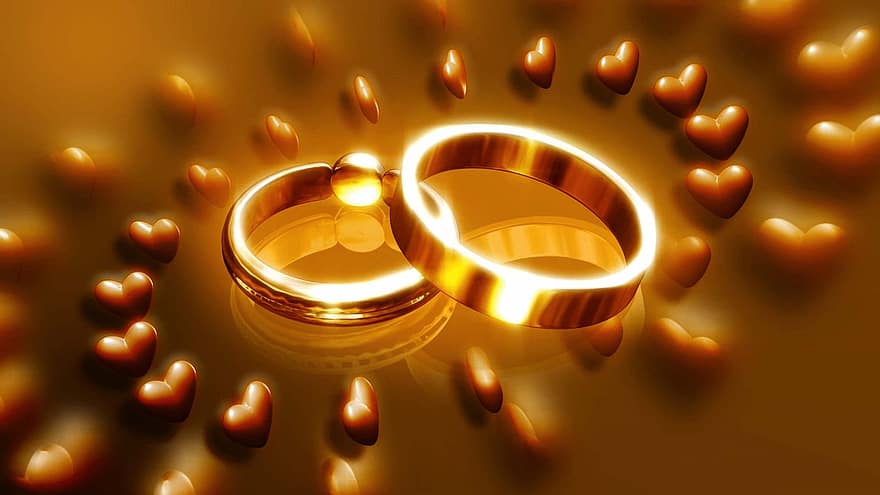 esküvő, gyűrűk, házasság, eljegyzés, ékszerek, párosít, romantikus, kapcsolat, gyűrű