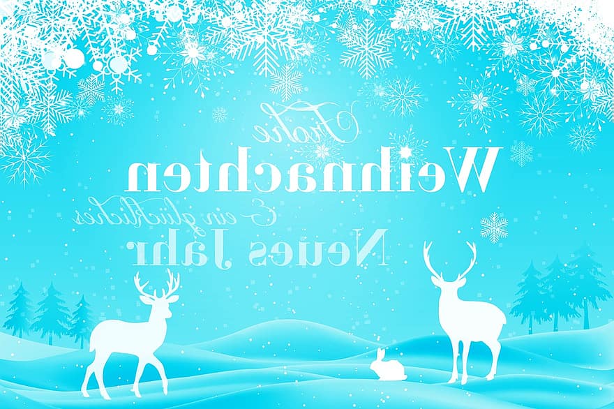 god jul, festival, hilsen, gnisten, blå, snø, snøflak, nyttårsdag, fond, kart, postkort