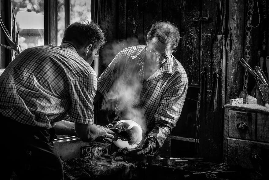 Glassblowing, Glassblower, Glass, Blowing, Traditional, Craft, Tools, Shop