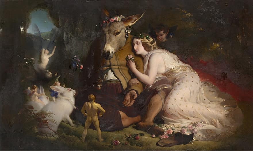 Edwin Landseer, William Shakespeare, Unelmakohtaus kesäyöstä, maalaus, öljy kankaalle, taide