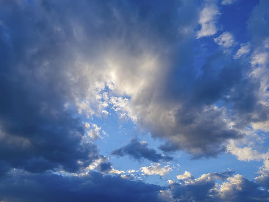 céu, nublado, clima, espaço, Alto, abstrato, lenço de papel, Natureza Padrão, fundo, azul, branco