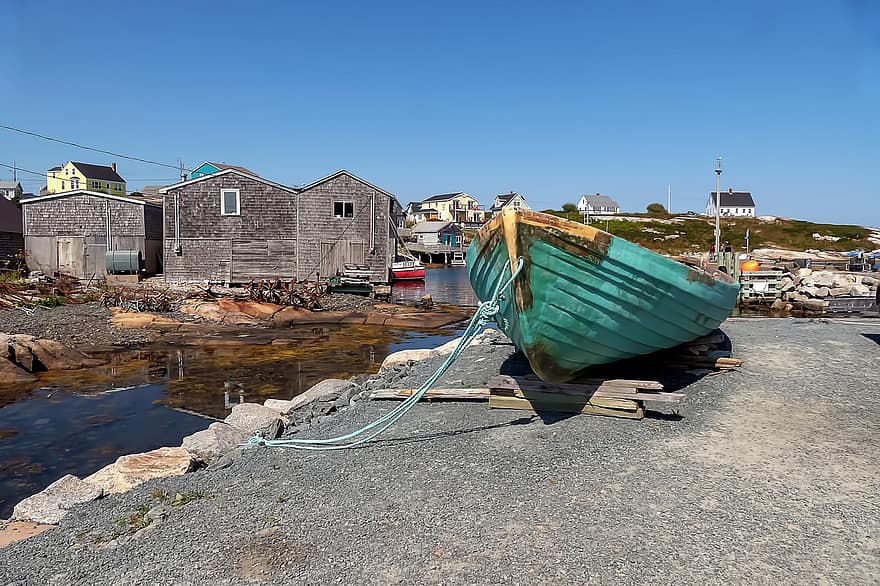 Peggy's Cove, Nova Scotia, Canada, rural, port, mare, navă nautică, pescuit, apă, industria pescuitului, dock comercial