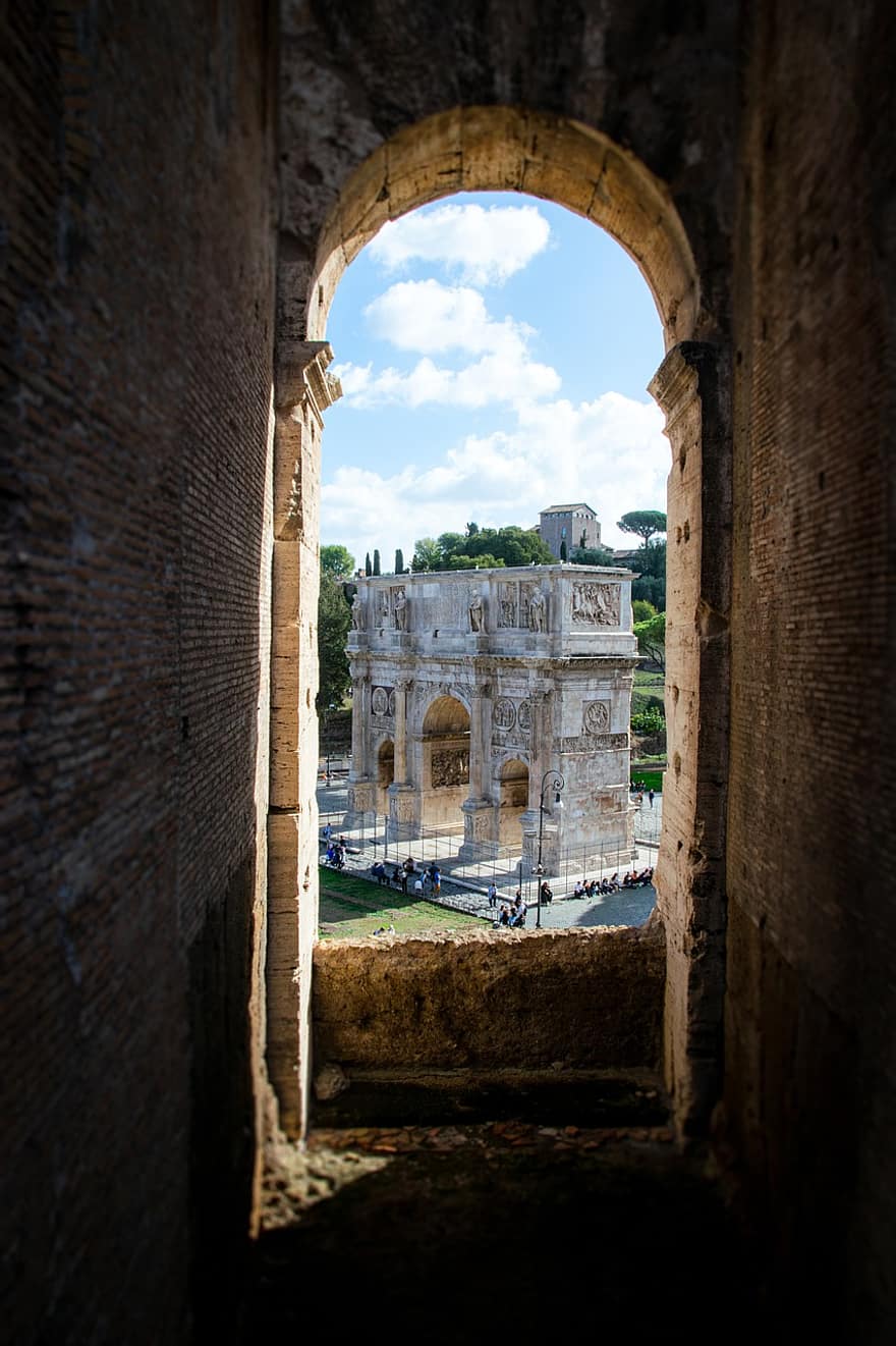Rzym, architektura, gruzy, łuk, znane miejsce, historia, stary, starożytny, stare ruiny, kultury, turystyka