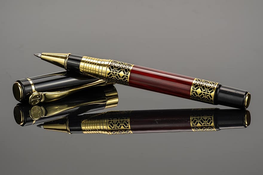 penna a sfera, penna, riflessione, Penna elegante, elegante, strumento di scrittura