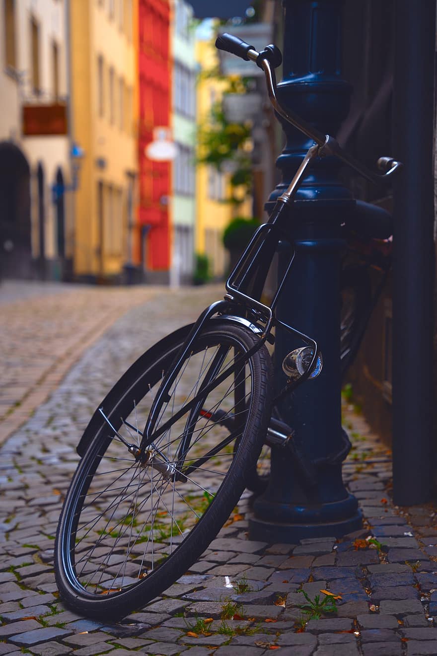 kerékpár, utca, szállítás, építészet, városi élet, szállítási mód, közelkép, kerékpározás, ciklus, kerék, régimódi